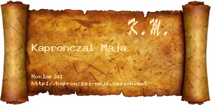Kapronczai Maja névjegykártya